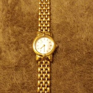 Bulova Gold Women's Watch with White Dial